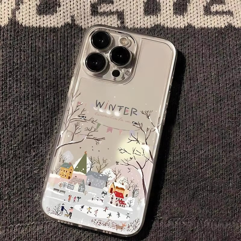 Samsung Galaxy A55 - Bellissima Custodia Invernale con Motivo Neve