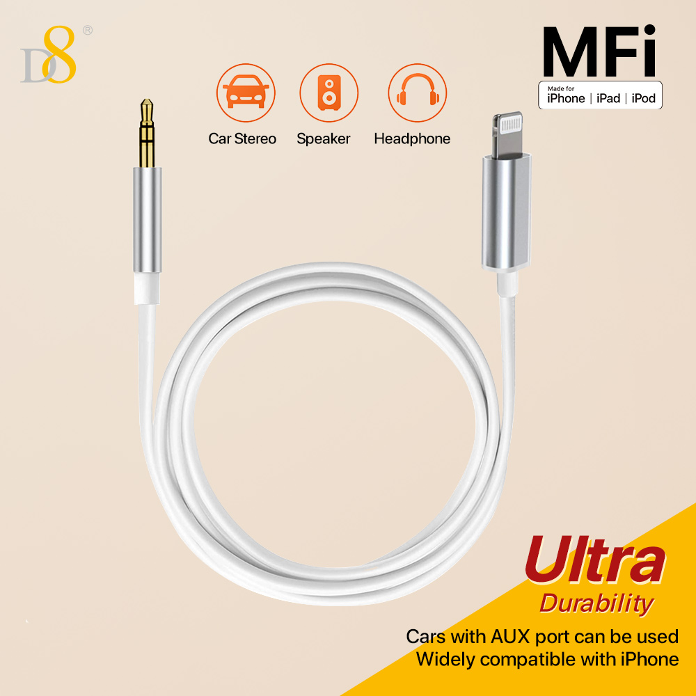Wired Earphone Lightning - Adattatore audio D8 Lightning a 3,5